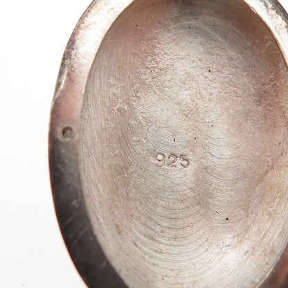 925 Sterling Silver Vintage Engraved Floral Oval Locket Charm Pendant