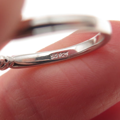 925 Sterling Silver Round-Cut C Z Half Eternity Band Ring Size 6.75