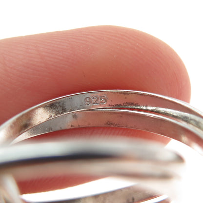 NEVADA 925 Sterling Silver Vintage Interlocked 5-Band Ring Size 8.25