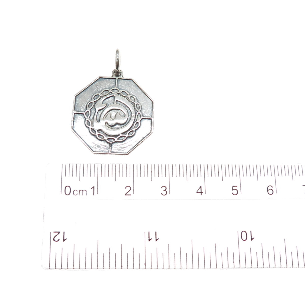 800 Silver Vintage Egypt Arabic Calligraphy Charm Pendant