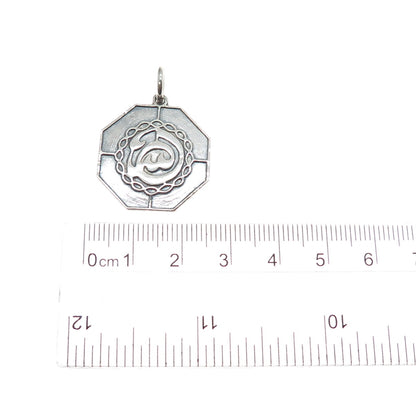 800 Silver Vintage Egypt Arabic Calligraphy Charm Pendant