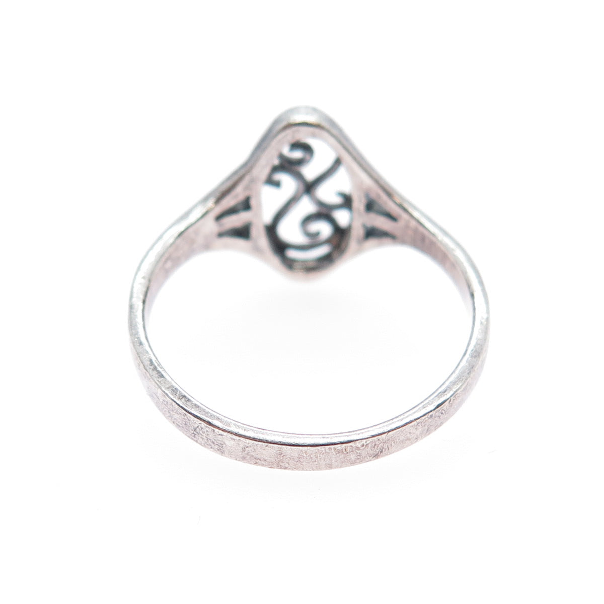 925 Sterling Silver Vintage SS Monogram Oxidized Ring Size 7.75