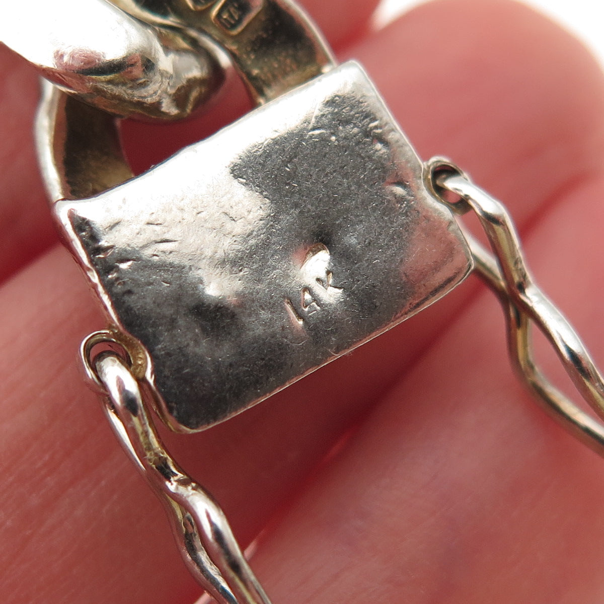 925 Sterling Silver Vintage Italy Heavy 98.2g Cuban Link Bracelet 7.25"