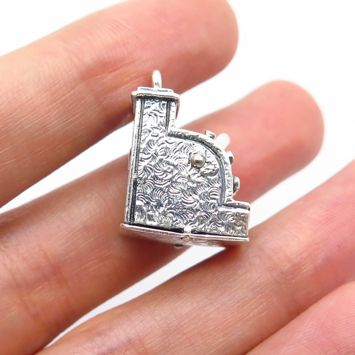 925 Sterling Silver Vintage BEAU Slot Machine For Good Luck Charm Pendant