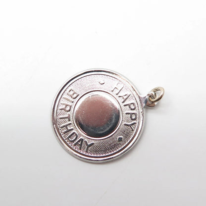 925 Sterling Silver Vintage Elco "Happy Birthday" Charm Pendant