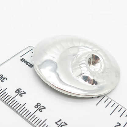 925 Sterling Silver Vintage Spiral Shell Pin Brooch