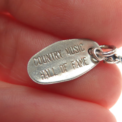 925 Sterling Silver Vintage Country Music Hall of Fame Guitar Charm Pendant