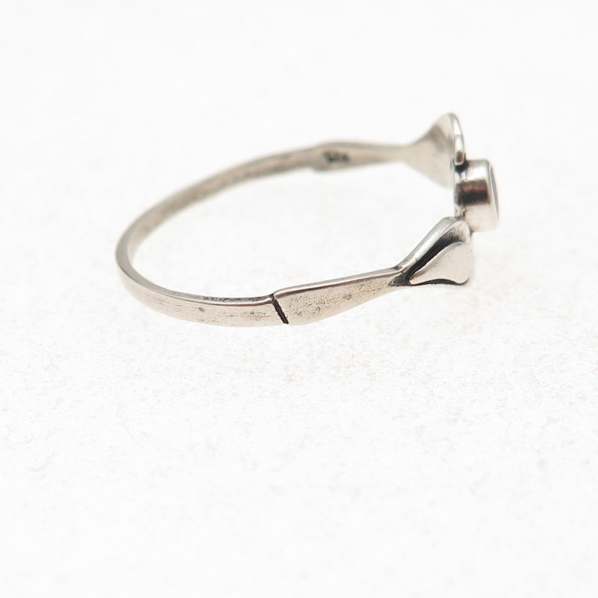 925 Sterling Silver Vintage Real Lapis Two Birds Oxidized Ring Size 9.25