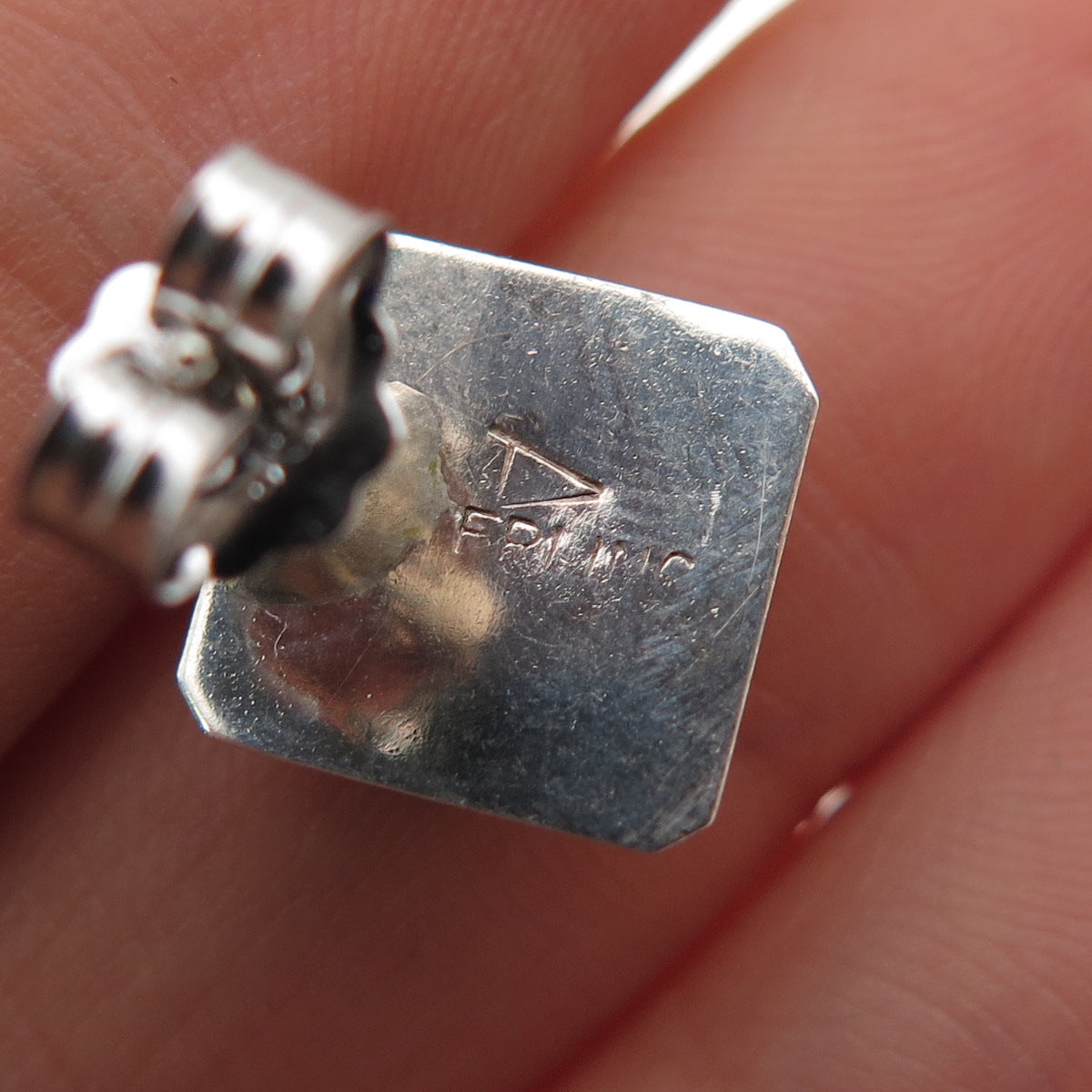 Annie Chapo Navajo Old Pawn Sterling Silver Vintage Black Onyx Tribal Earrings