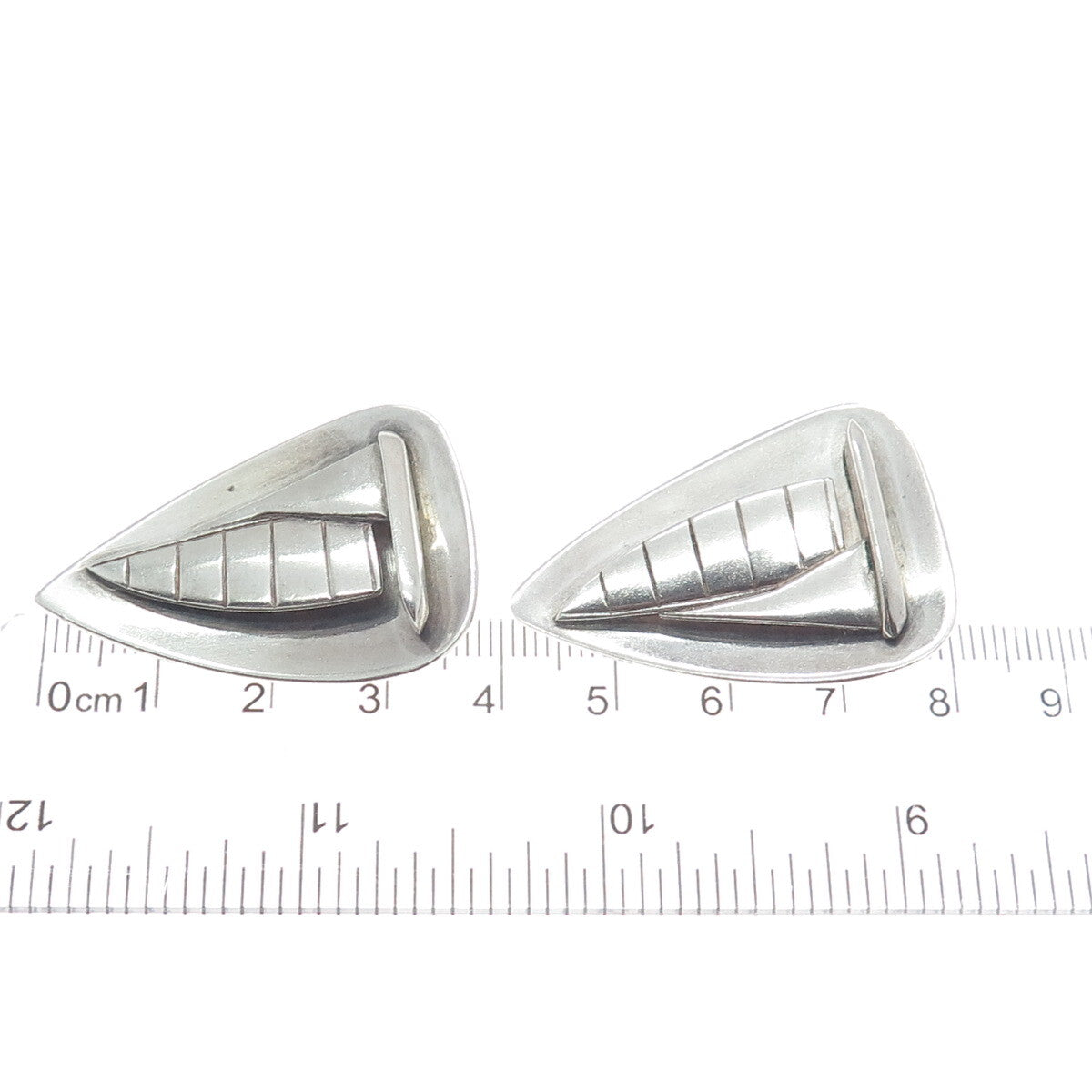 925 Sterling Silver Vintage Sailboat Clip On Earrings