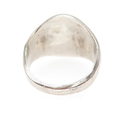 Vargas Sterling Silver Antique Art Deco Engraved RB Mono Signet Ring Size 6.25