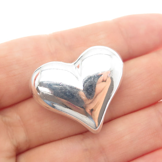 TIFFANY & CO. 925 Sterling Silver Vintage Puffy Heart Pin Brooch