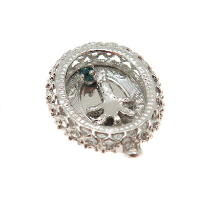 925 Sterling Silver Vintage Nano Emerald St. Thomas Tree of Life Pendant