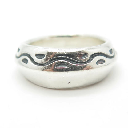 925 Sterling Silver Vintage Modernist Ring Size 7