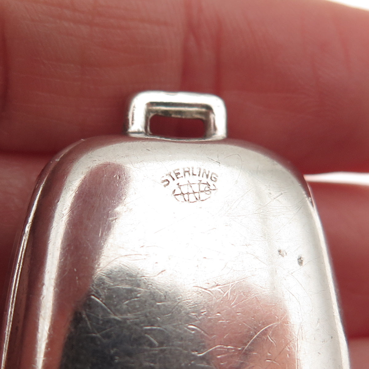 Webster 925 Sterling Silver Antique Art Deco Baby Birth Record Rattle Pendant