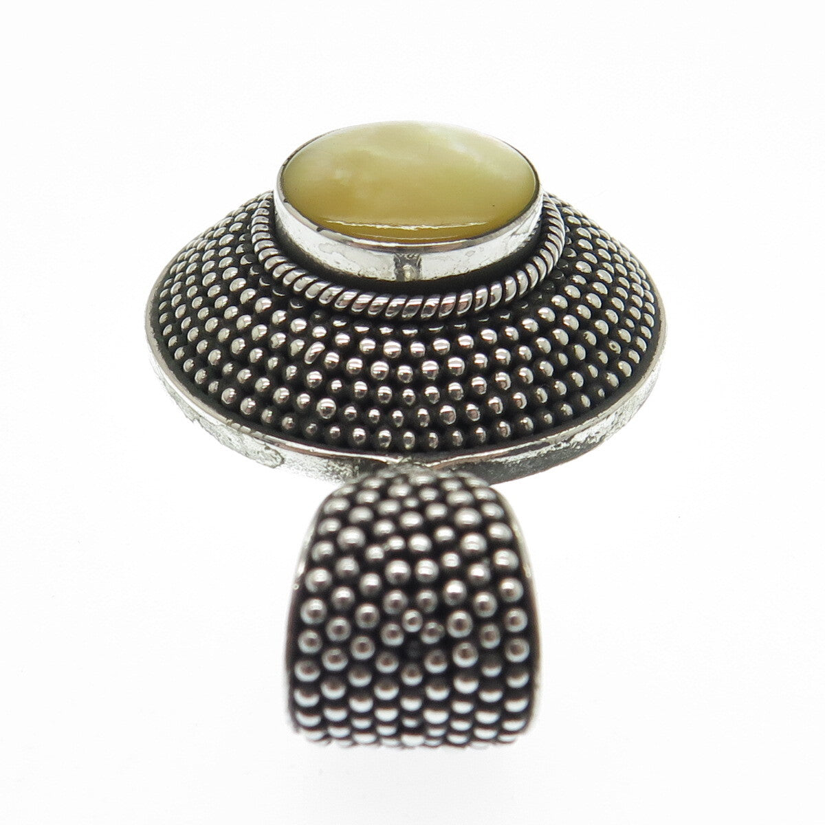 SUARTI BALI 925 Sterling Silver Vintage Real Mother-of-Pearl Granulated Pendant