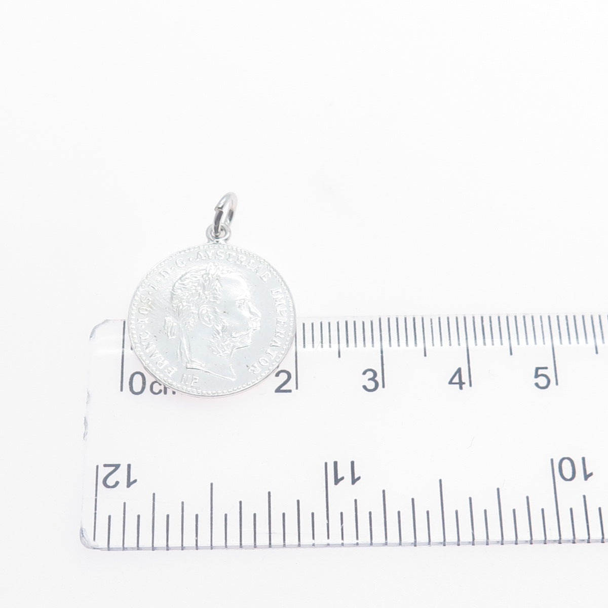 Antique 1915 Silver Austrian Empire 4 Ducats - Franz Joseph I Coin Pendant
