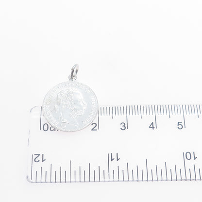 Antique 1915 Silver Austrian Empire 4 Ducats - Franz Joseph I Coin Pendant