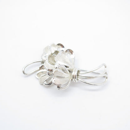 925 Sterling Silver Vintage Forstner Floral Pin Brooch
