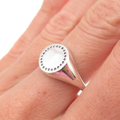 Pandora 925 Sterling Silver Round-Cut C Z Circle of Life Signet Ring Size 7