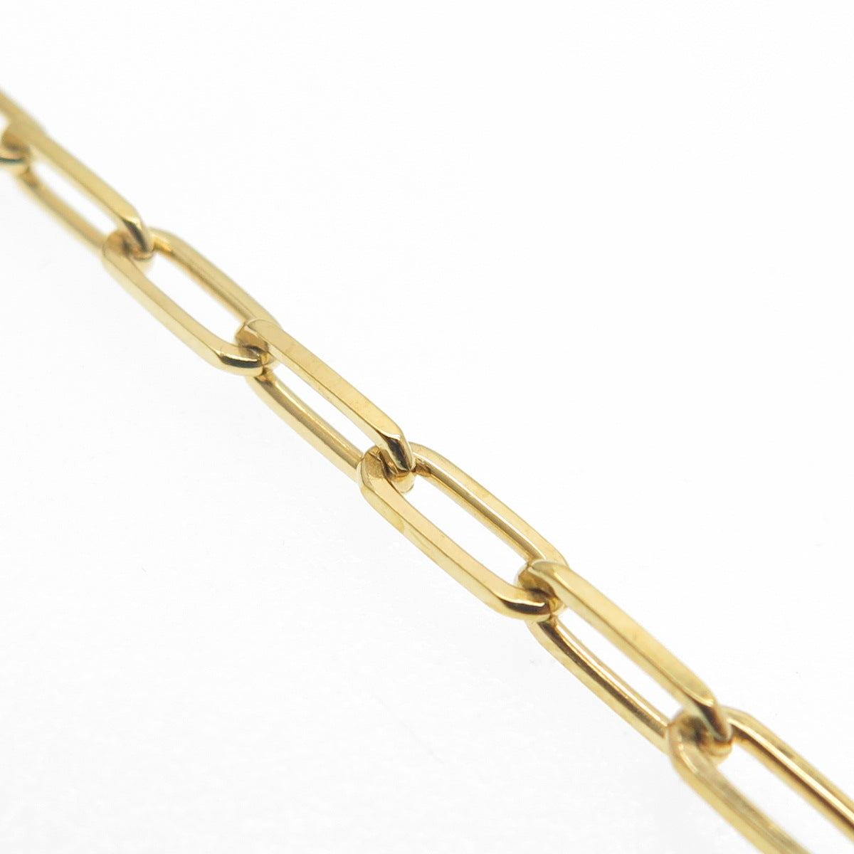 925 Sterling Silver Gold Plated Italy Paperclip Link Bracelet 8"