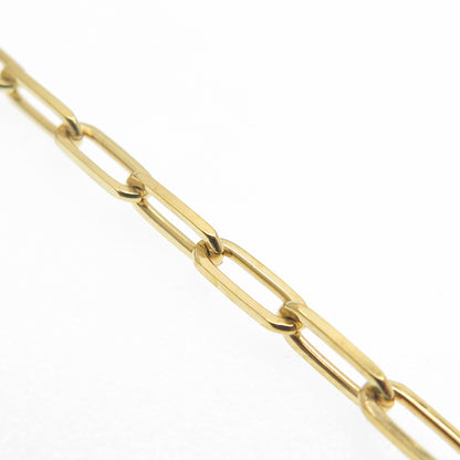 925 Sterling Silver Gold Plated Italy Paperclip Link Bracelet 8"