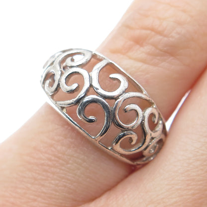 NEVADA 925 Sterling Silver Vintage Swirl Ring Size 5.25