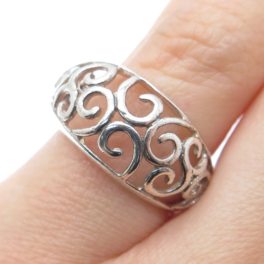 NEVADA 925 Sterling Silver Vintage Swirl Ring Size 5.25