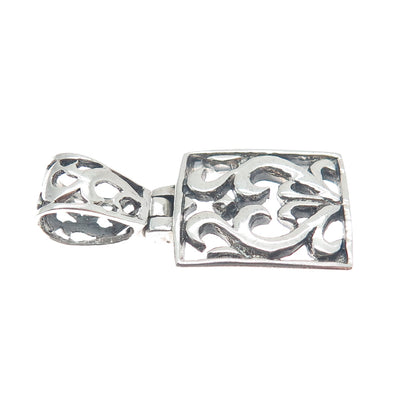 SX SALLY C 925 Sterling Silver Vintage Swirl Ornate Pendant