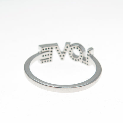 PEACE LOVE WORLD 925 Sterling Silver Round-Cut C Z I Love Myself Ring Size 9.25