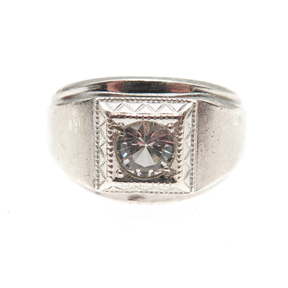 ESPO Joseph Esposito 925 Sterling Silver Antique Art Deco C Z Ring Size 9