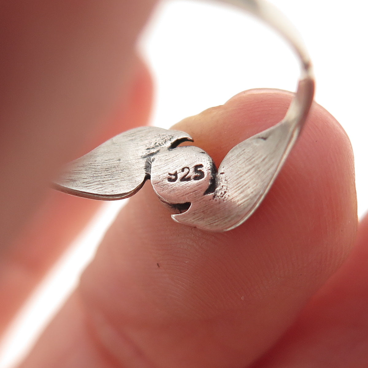 925 Sterling Silver Vintage Real Lapis Two Birds Oxidized Ring Size 7.25