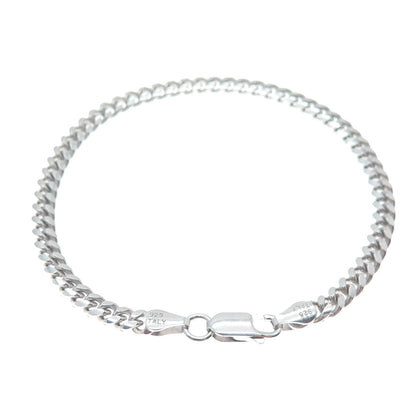 925 Sterling Silver Italy Curb Link Bracelet 7"
