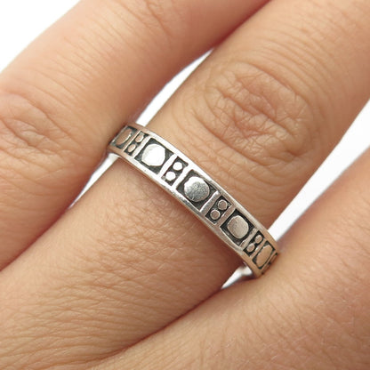 925 Sterling Silver Vintage Dotted Band Ring Size 8