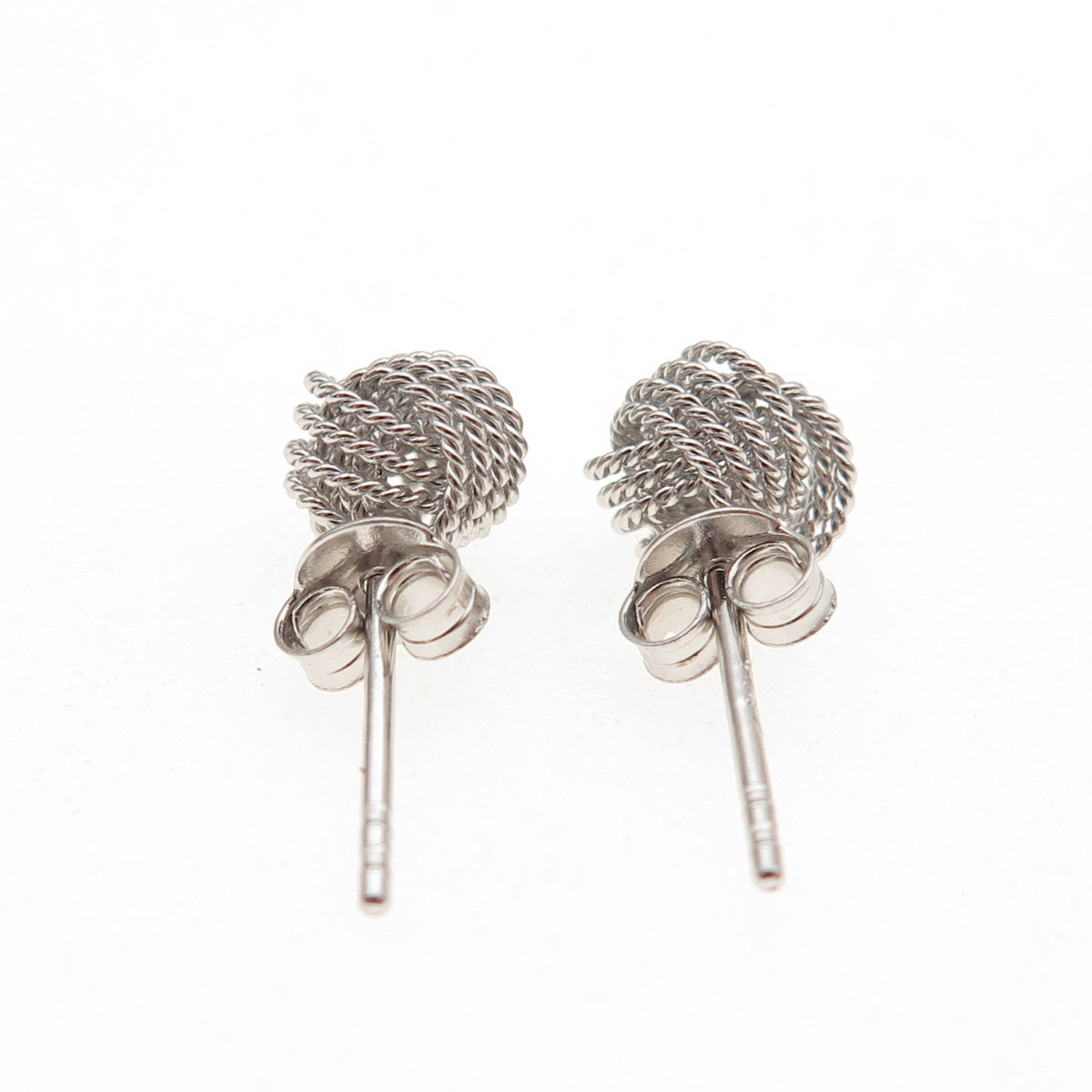 925 Sterling Silver Twisted Knot Stud Earrings