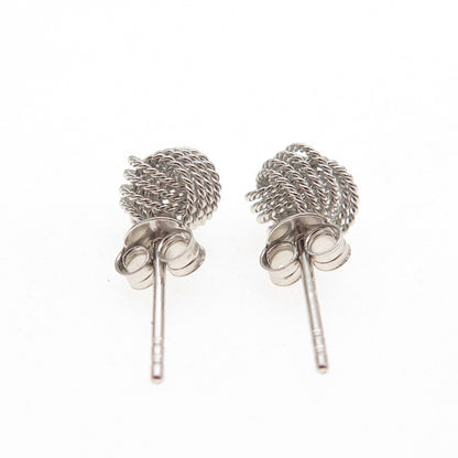 925 Sterling Silver Twisted Knot Stud Earrings