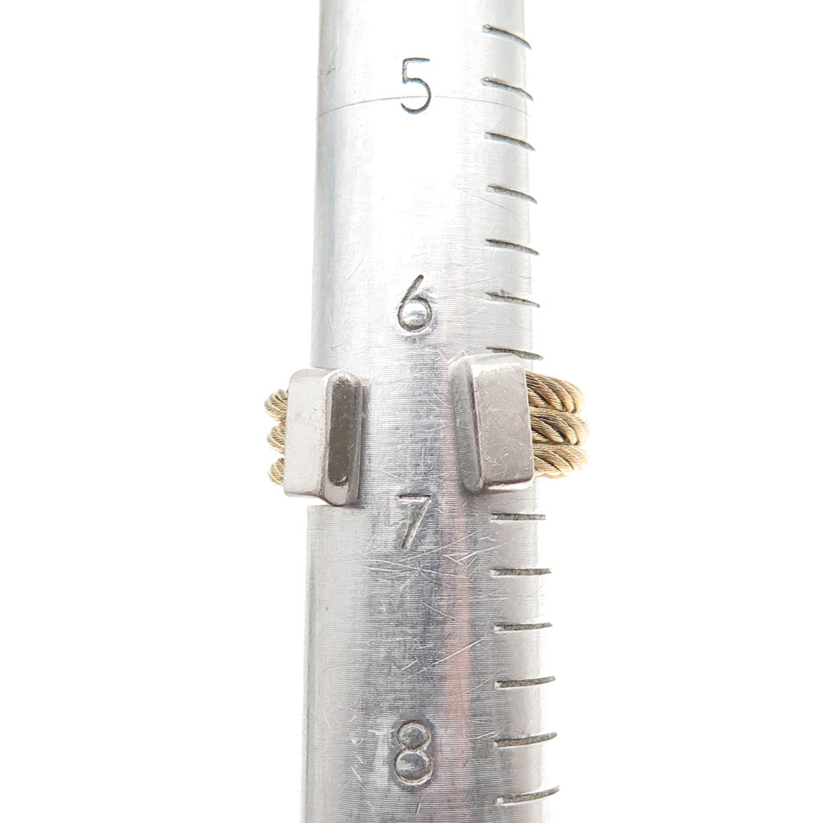 925 Sterling Silver & Steel 2-Tone Real Diamond Adjustable Ring Size 6.75-10.5