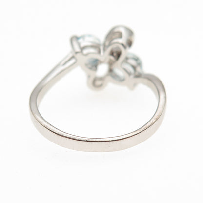 925 Sterling Silver Real Blue Topaz Infinity Ring Size 6.75
