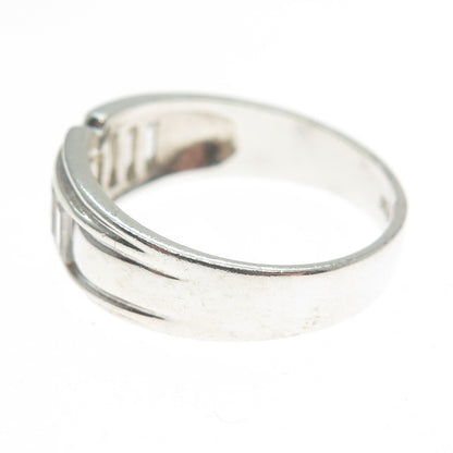 925 Sterling Silver Emerald-Cut Shaped C Z Ring Size 10.25