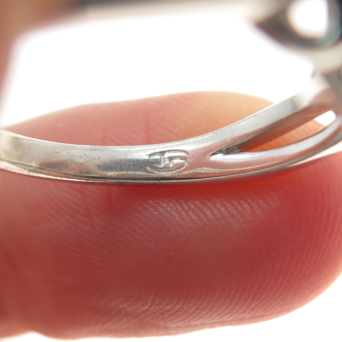 JASANI DESIGNS 925 Sterling Silver Real Diamond Couple Heart Ring Size 7