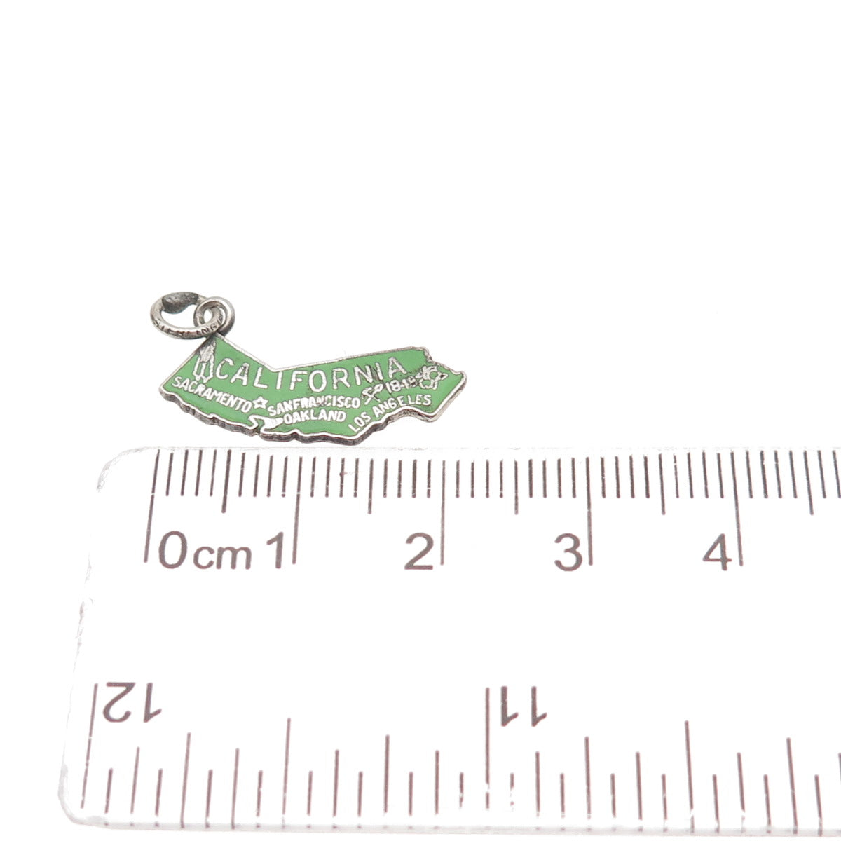 FRENCH & FRANKLIN 925 Sterling Silver Vintage Enamel California Mini Pendant