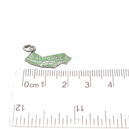 FRENCH & FRANKLIN 925 Sterling Silver Vintage Enamel California Mini Pendant