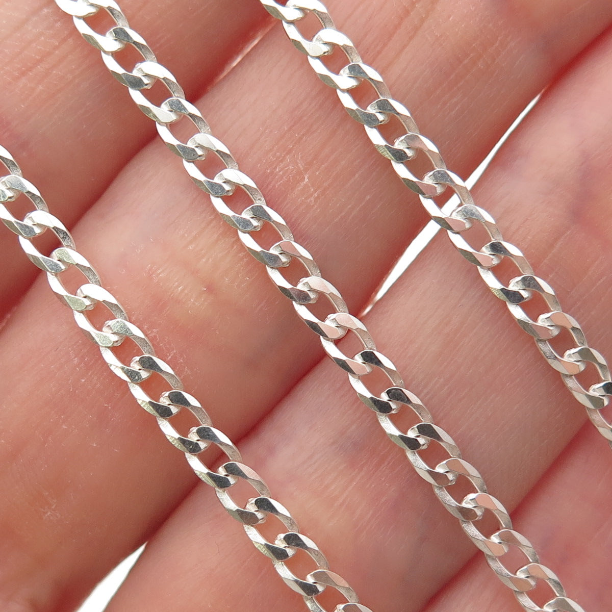P. Lux 925 Sterling Silver Vintage Italy Curb Chain Necklace 20"