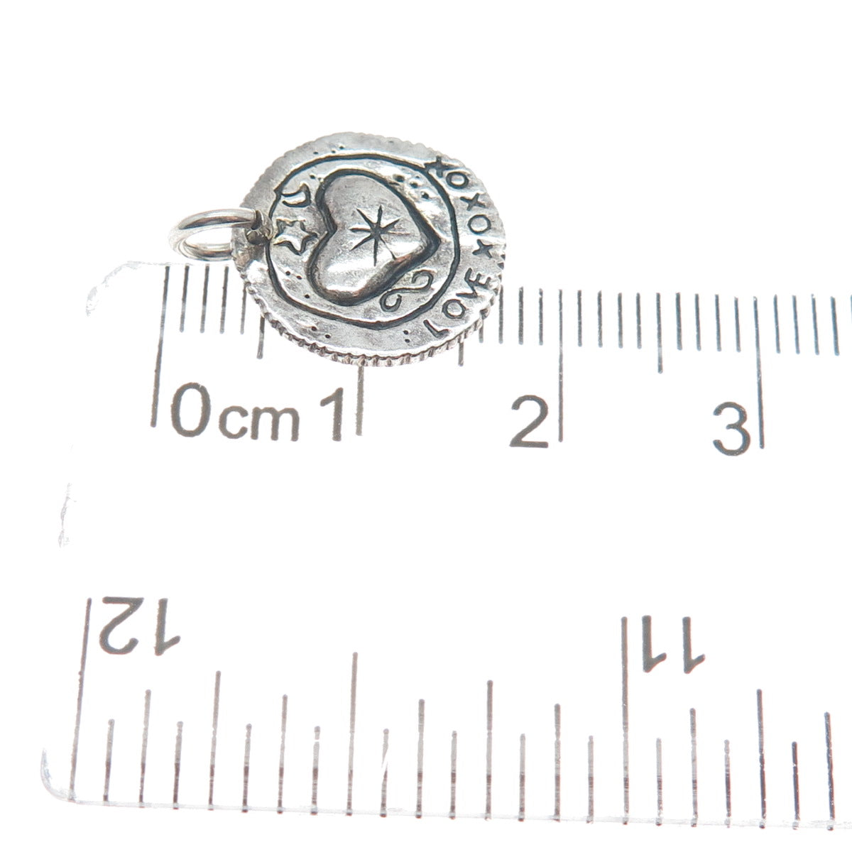 PB PAUL BRACKNA Sterling Silver Vintage Love XOXOX Oxidized Minimalist Pendant