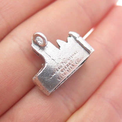 925 Sterling Silver Antique Chateau Frontenac Quebec Minimalist 3D Charm Pendant