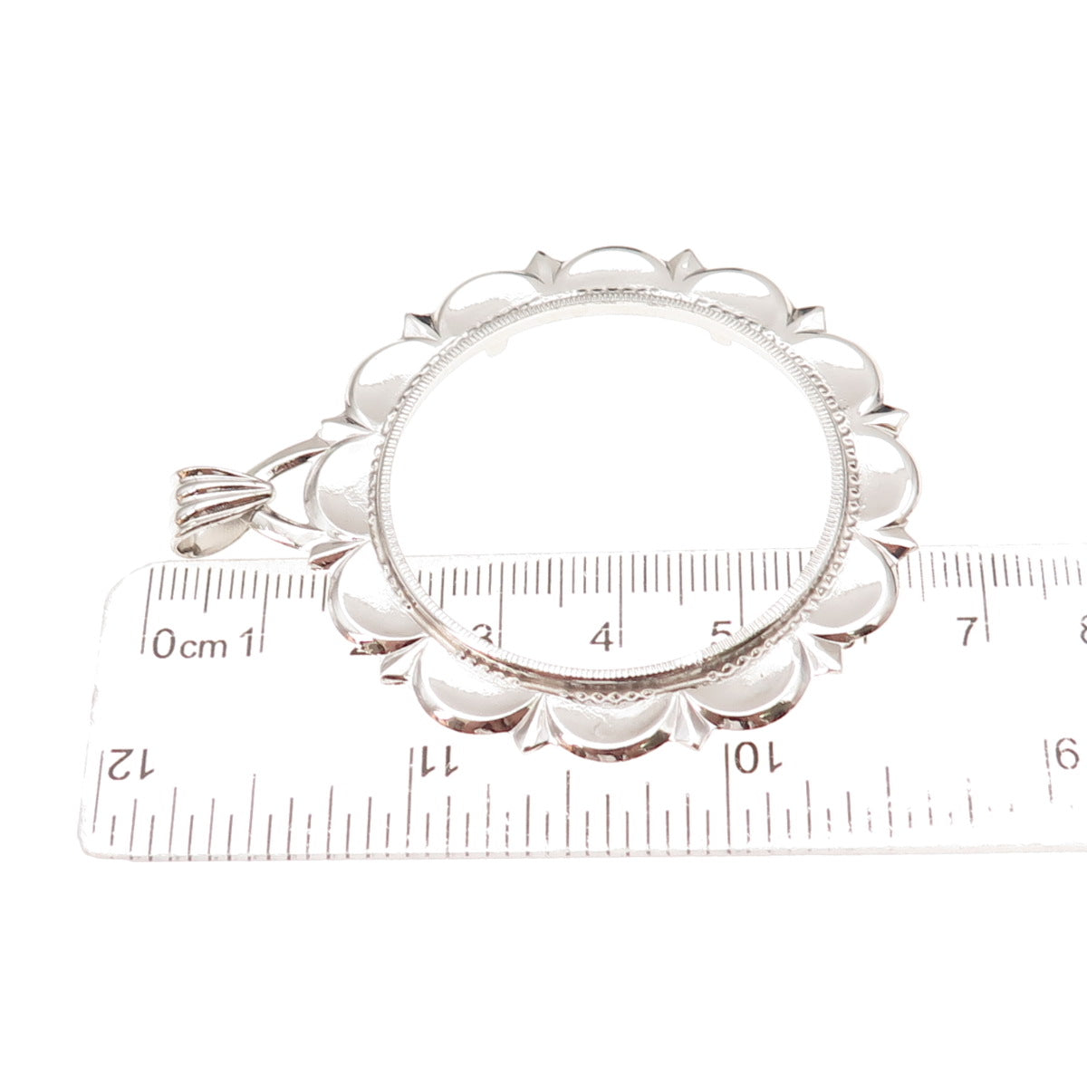 Rand & Paseka 925 Sterling Silver Vintage Morgan Coin Frame Holder Pendant