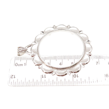 Rand & Paseka 925 Sterling Silver Vintage Morgan Coin Frame Holder Pendant