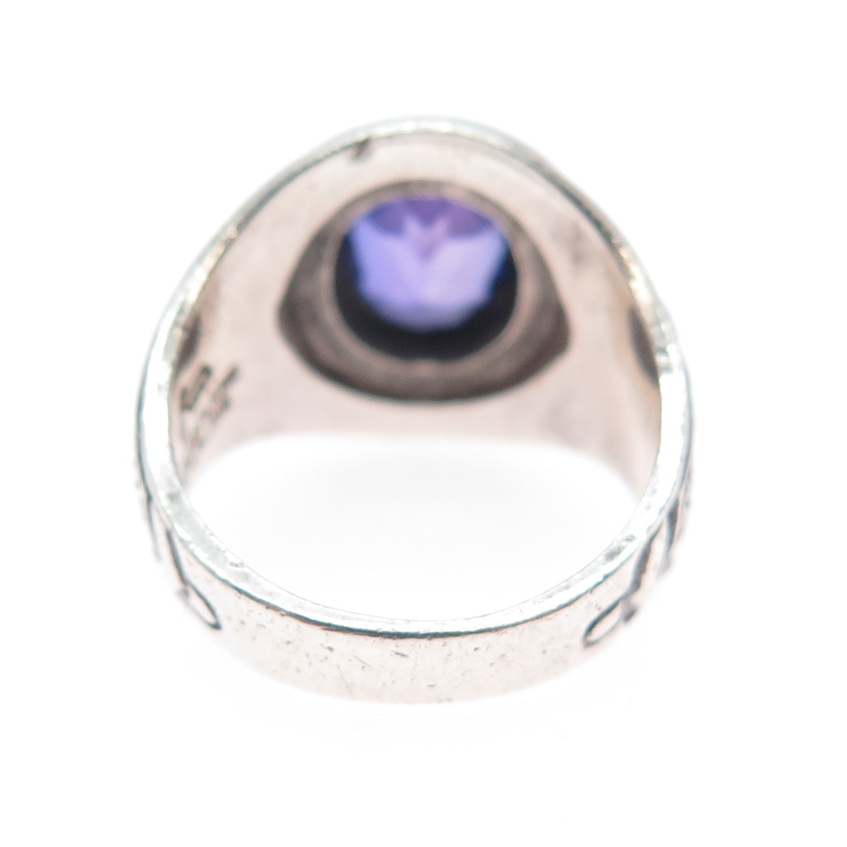 REED & CO. 925 Sterling Vintage 1983 Real Amethyst Egbert School Ring Size 6.75