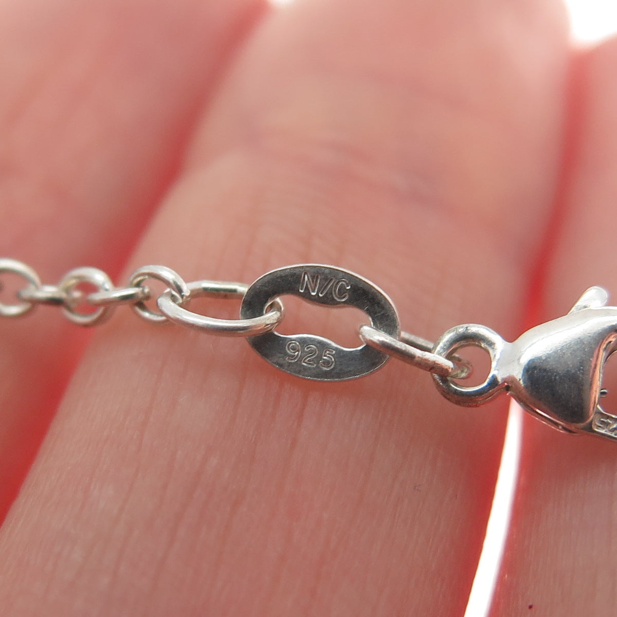 925 Sterling Silver Real Black Onyx & C Z Interchangeable Disc Necklace 16-18"