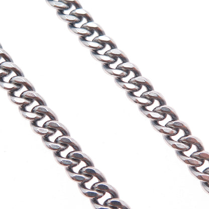 925 Sterling Silver Vintage Cuban Pocket Watch Chain 24"
